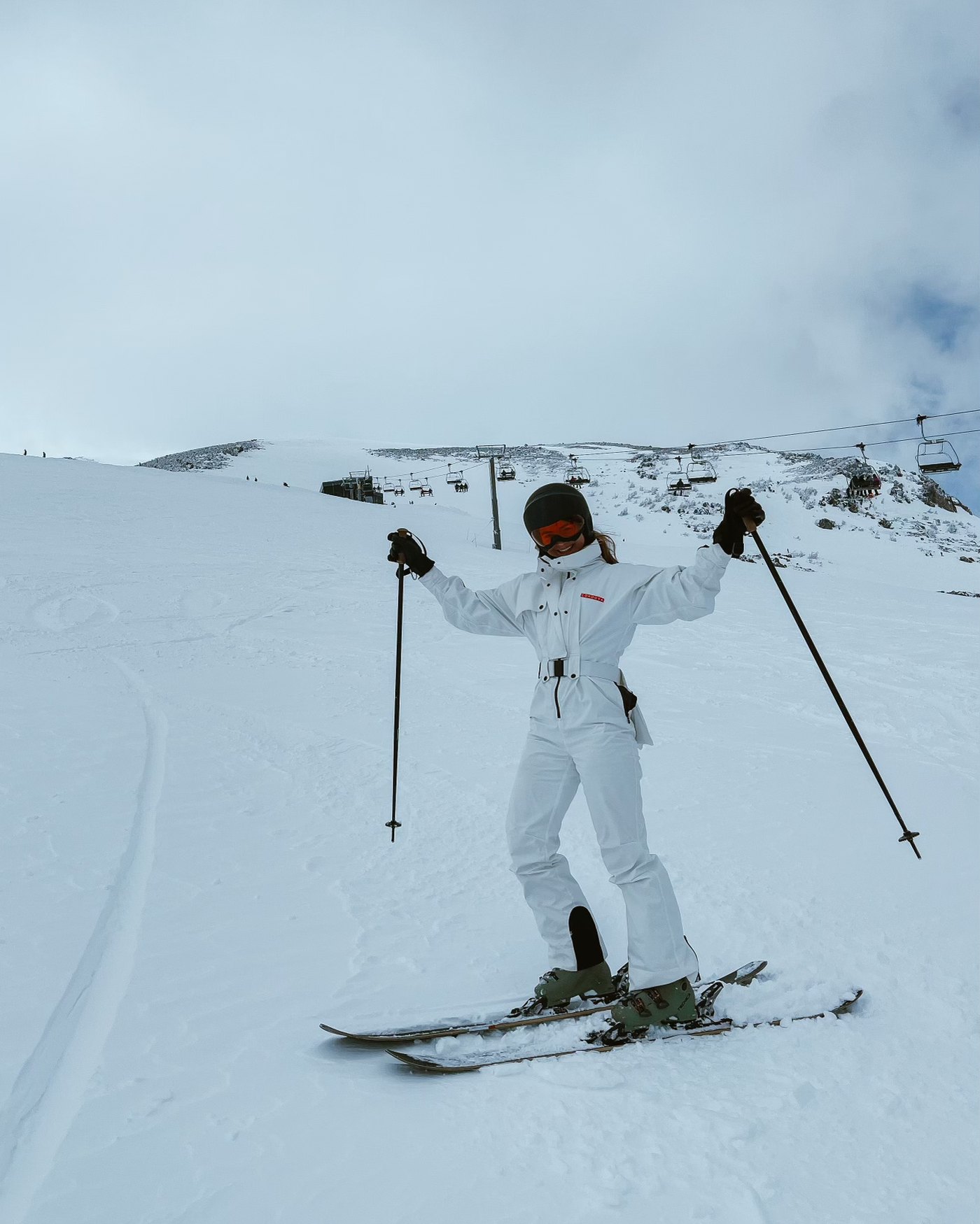 Erica Indira Swanson skiing